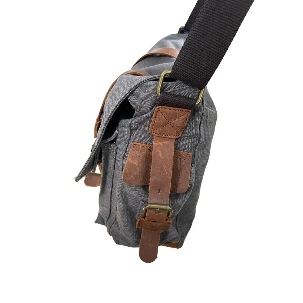 Gray and Brown Laptop Bag